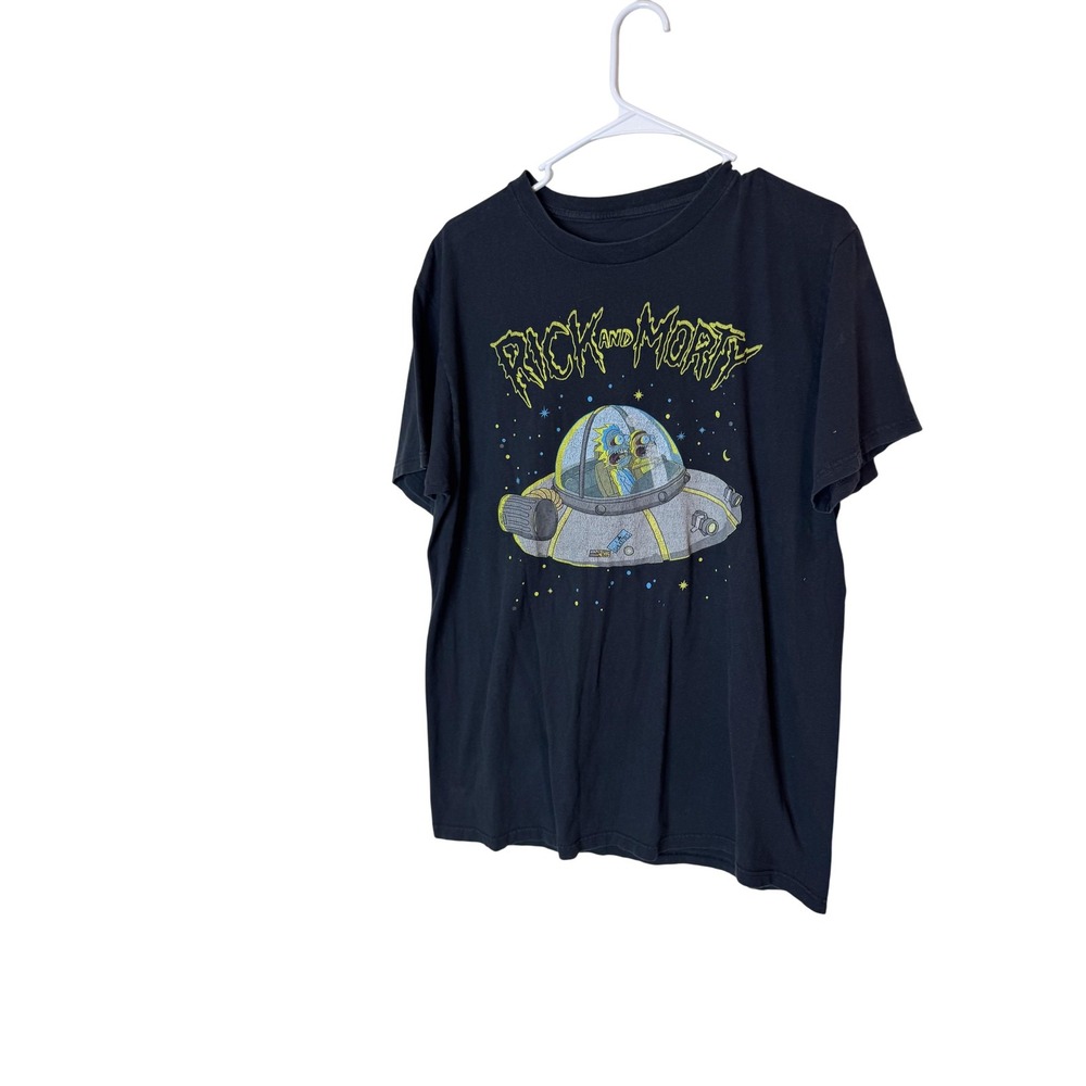 Rick and Morty Shirt Mens Large Black Adult Swim 2019 Cartoon Graphic TV Show
